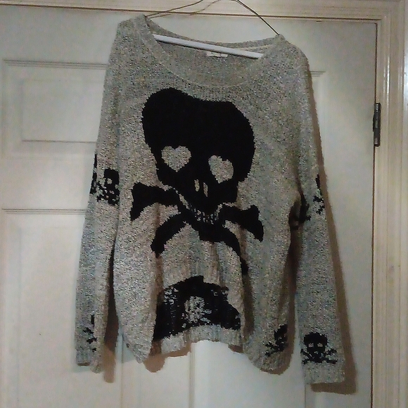 Cozy Casual Sweaters Oversized Skull Sweater Sm Poshmark